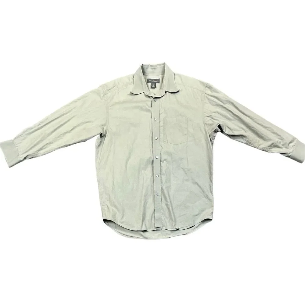 Banana Republic Long Sleeve 100% Cotton Green Button Down Dress Shirt Large